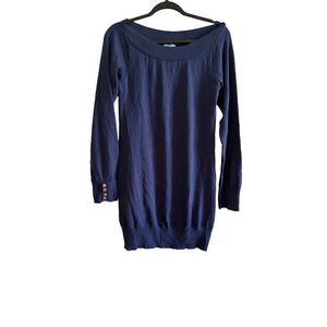 NWT Goddis Navy Blue Cotton Blend Knit Sweater/ Mini Dress, Size: Med/Small